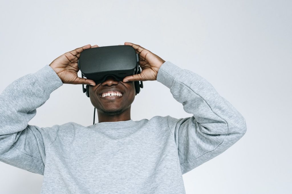 man wearing a VR headset