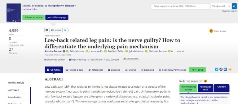 Douleur de la jambe liée à la lombalgie
